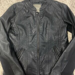 Maurices Quilted Black Leather Jacket